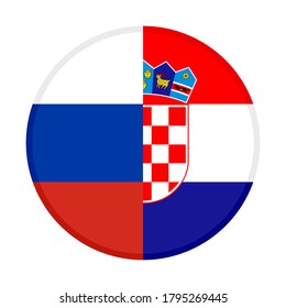 icono circular con banderas de rusia y croacia