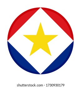 round icon with saba flag isolated on white background