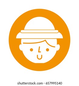 round icon safari kid face
