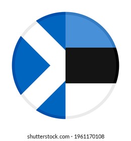round icon with scotland and estonia flags isolated on white background
