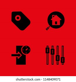 round icon set. search, label and check in vector icon for graphic design and web