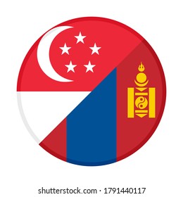 round icon with singapore and mongolia flags