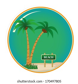 a round icon with some coconuts for this summer