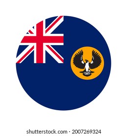 icono circular con la bandera del estado de australia sur aislado en fondo blanco. ilustración vectorial
