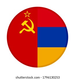 round icon with soviet union and armenia flags