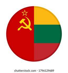 Rundsymbol mit Sowjetunion und litauischer Flagge