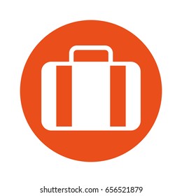 round icon suitcase cartoon