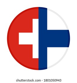 round icon with switzerland and finland flags