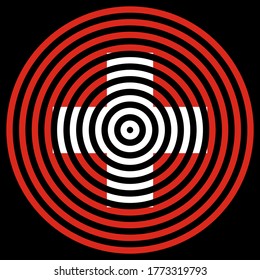 icono circular con bandera de suiza