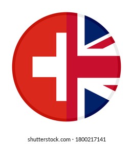 round icon with switzerland and united kingdom flags