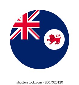 round icon with tasmania state flag isolated on white background. vector illustration
