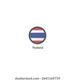Round icon of Thailand flag. Simple vector illustration.