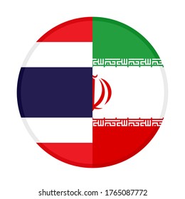 icono circular con banderas tailandia e irán