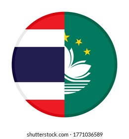 icono circular con banderas de tailandia y macau