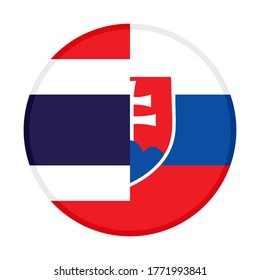 round icon with thailand and slovakia flags