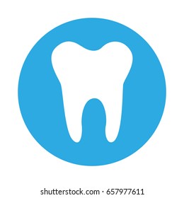 round icon tooth cartoon