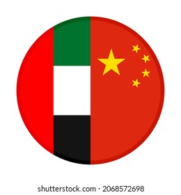 icono circular con banderas de uae y china. ilustración vectorial aislada en fondo blanco
