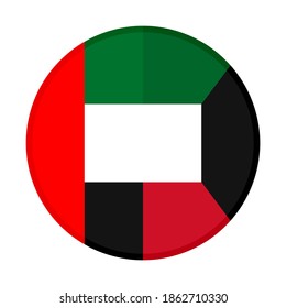 round icon with united arab emirates and kuwait flags, isolated on white background