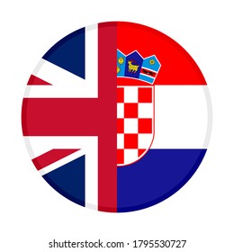 round icon with united  kingdom and croatia flags