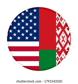 round icon with united states and belarus flags