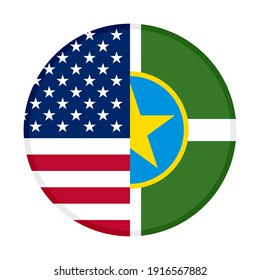 round icon with united states and jackson flags