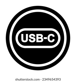 Icono redondo conector de cable usb tipo c conector usb c