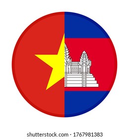 round icon with vietnam and cambodia flags