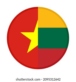 icono circular con banderas de vietnam y lituania. ilustración vectorial aislada en fondo blanco

