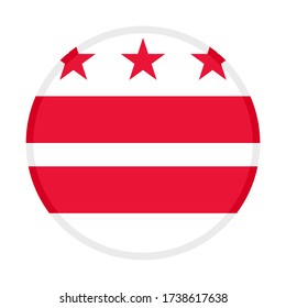 round icon with washington d.c. flag isolated on white background