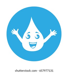 round icon water drop cartoon