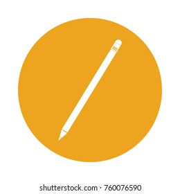round icon yellow pencil cartoon