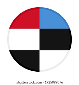 round icon with yemen and estonia flags isolated on white background
