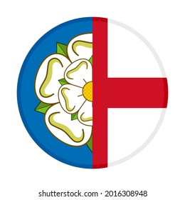 icono circular con banderas de yorkshire e ingland aisladas en fondo blanco
