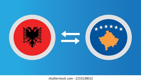 Round Icons Albania Kosovo Flag Exchange Stock Vector (Royalty Free ...