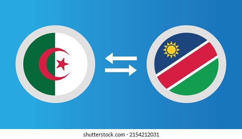 iconos redondos con el concepto de tipo de cambio del indicador Argelia y Namibia elemento gráfico Diseño de la plantilla de ilustración
