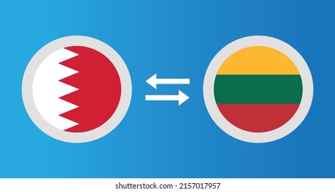 iconos redondos con el concepto de tipo de cambio del indicador de Bahrein y Lituania elemento gráfico Diseño de la plantilla de ilustración
