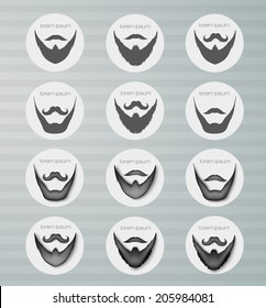 round icons beard with mustache