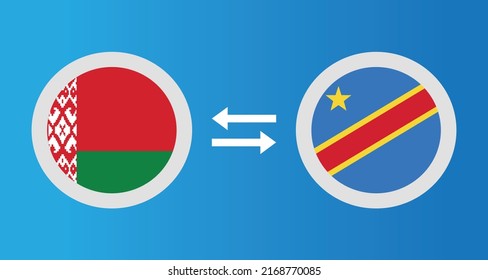 iconos redondos con el concepto de tipo de cambio del indicador Bielorrusia y Congo elemento gráfico Diseño de la plantilla de ilustración
