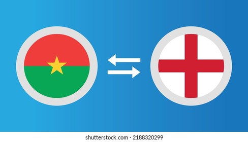 Rundsymbole mit Burkina Faso und England Flag-Wechselkurs-Konzept Grafik-Element Illustration Vorlage Design
