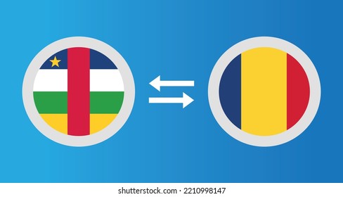 iconos redondos con el concepto de tipo de cambio de la República Centroafricana y Rumania elemento gráfico Diseño de la plantilla de ilustración
