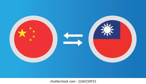 iconos redondos con el concepto de tipo de cambio de la bandera china y taiwanesa elemento gráfico Diseño de la plantilla de ilustración
