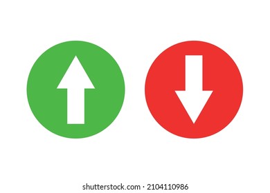 Round icons with up and down arrows. Vectors.