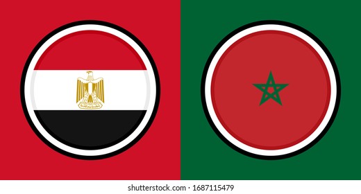 iconos redondos, marcas de egypt y morocco