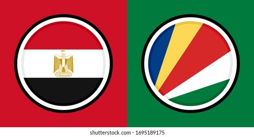round icons, egypt and seychelles flags