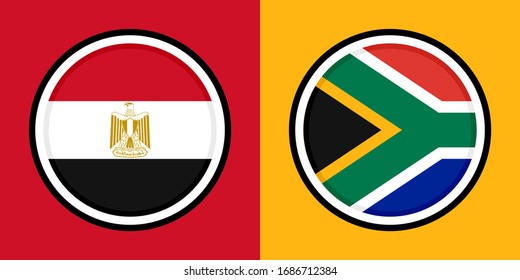 round icons, egypt and south africa flags