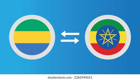 round icons with Gabon and Ethiopia flag exchange rate concept graphic element Illustration template design
 - Shutterstock ID 2282949651