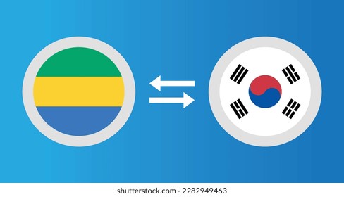round icons with Gabon and South Korea flag exchange rate concept graphic element Illustration template design
 - Shutterstock ID 2282949463