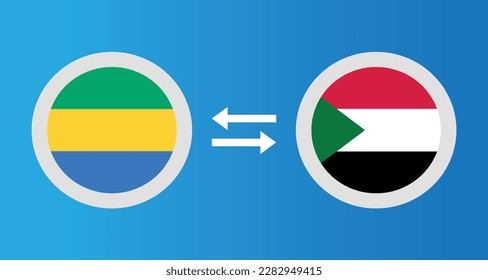 round icons with Gabon and Sudan flag exchange rate concept graphic element Illustration template design
 - Shutterstock ID 2282949415