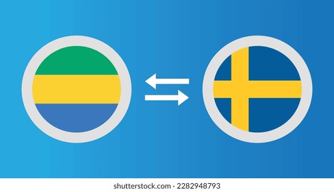 round icons with Gabon and Sweden flag exchange rate concept graphic element Illustration template design
 - Shutterstock ID 2282948793