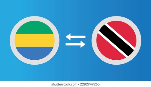 round icons with Gabon and Trinidad and Tobago flag exchange rate concept graphic element Illustration template design
 - Shutterstock ID 2282949265